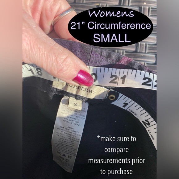 BURBERRY Purple/Grey Check Lined Bucket Hat☔️🖤EUC/FLAWLESS🔥21” circ./Small💜 - Picture 3 of 13